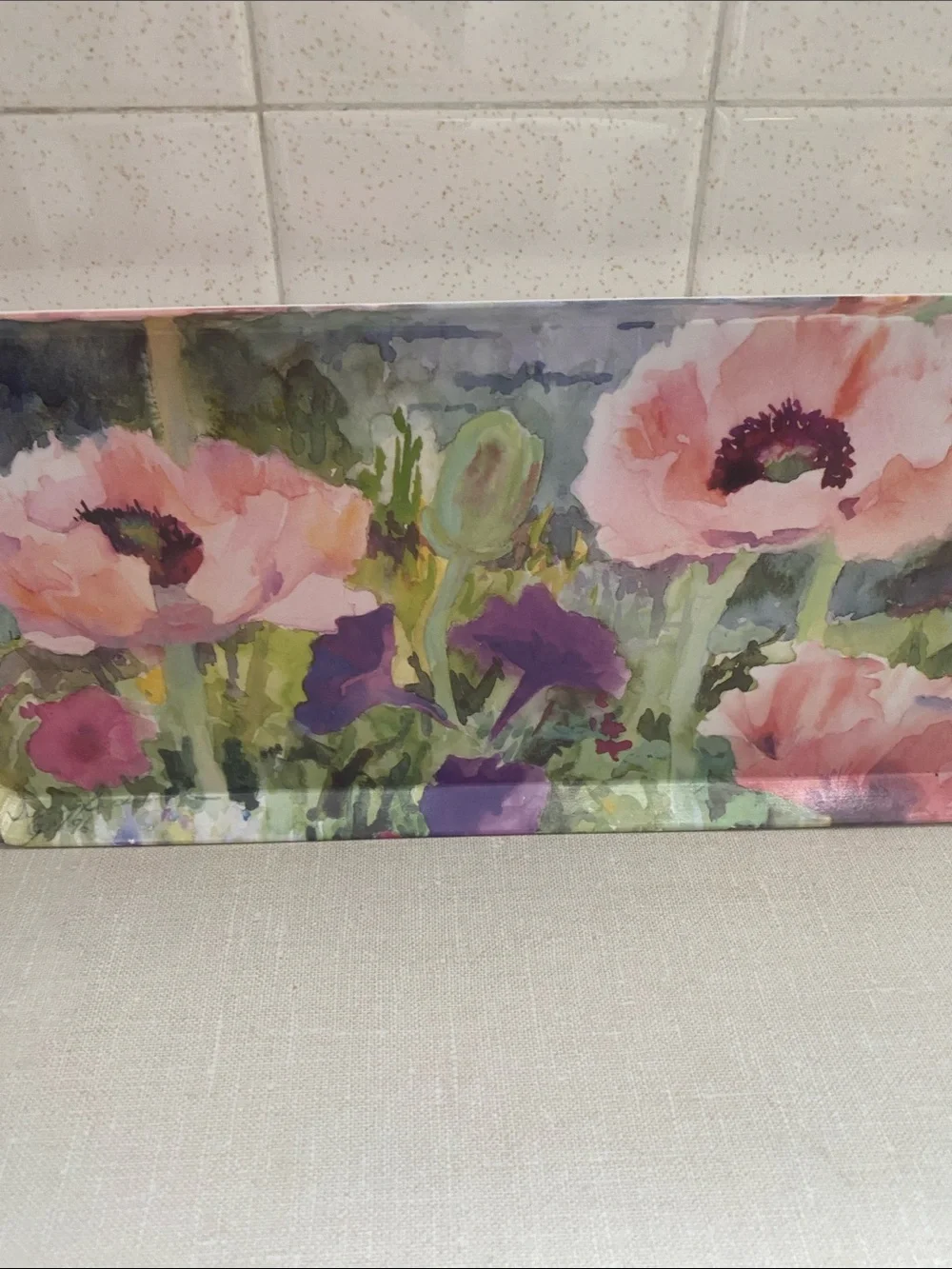 Made in Italy trinket vanity serving Tray Melamine Floral Multi Colored Vintage